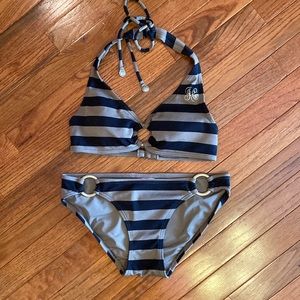 Juicy Couture vintage Y2K Beach Royalty Two Piece Bikini Size Small
